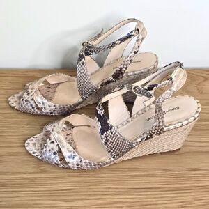 Alexandre Birman Women's Genuine Snake Skin Wedge Sandals Size 11